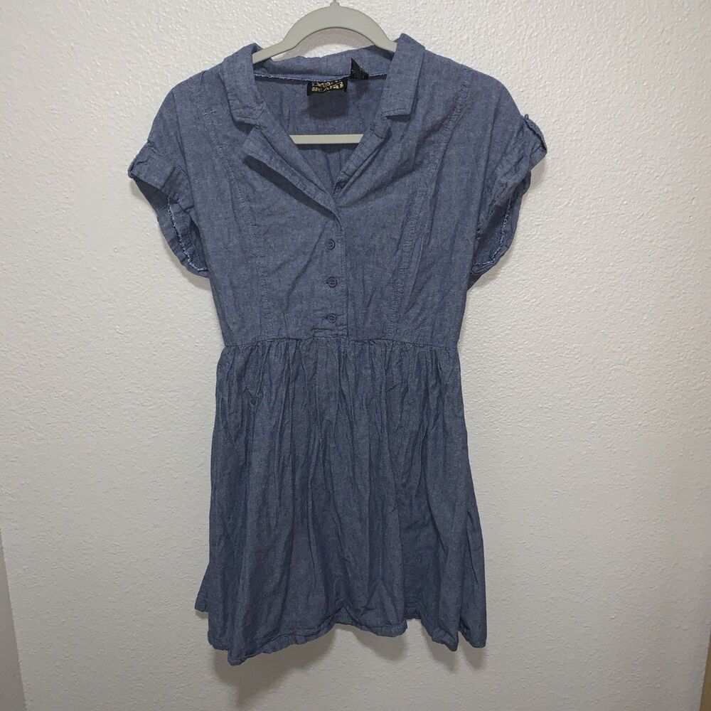 Derek Heart Short Sleeved Mini Dress Size L Blue